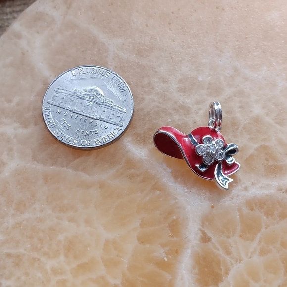 Silver Red Hat Charm - Picture 3 of 7